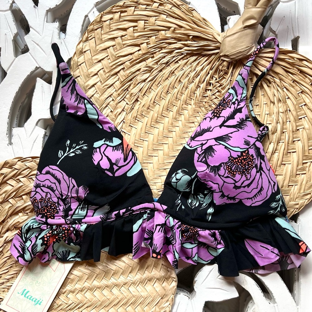 🫧☀️MAAJI☀️🫧 Miramar Ruffle Floral Bikini Swim Top